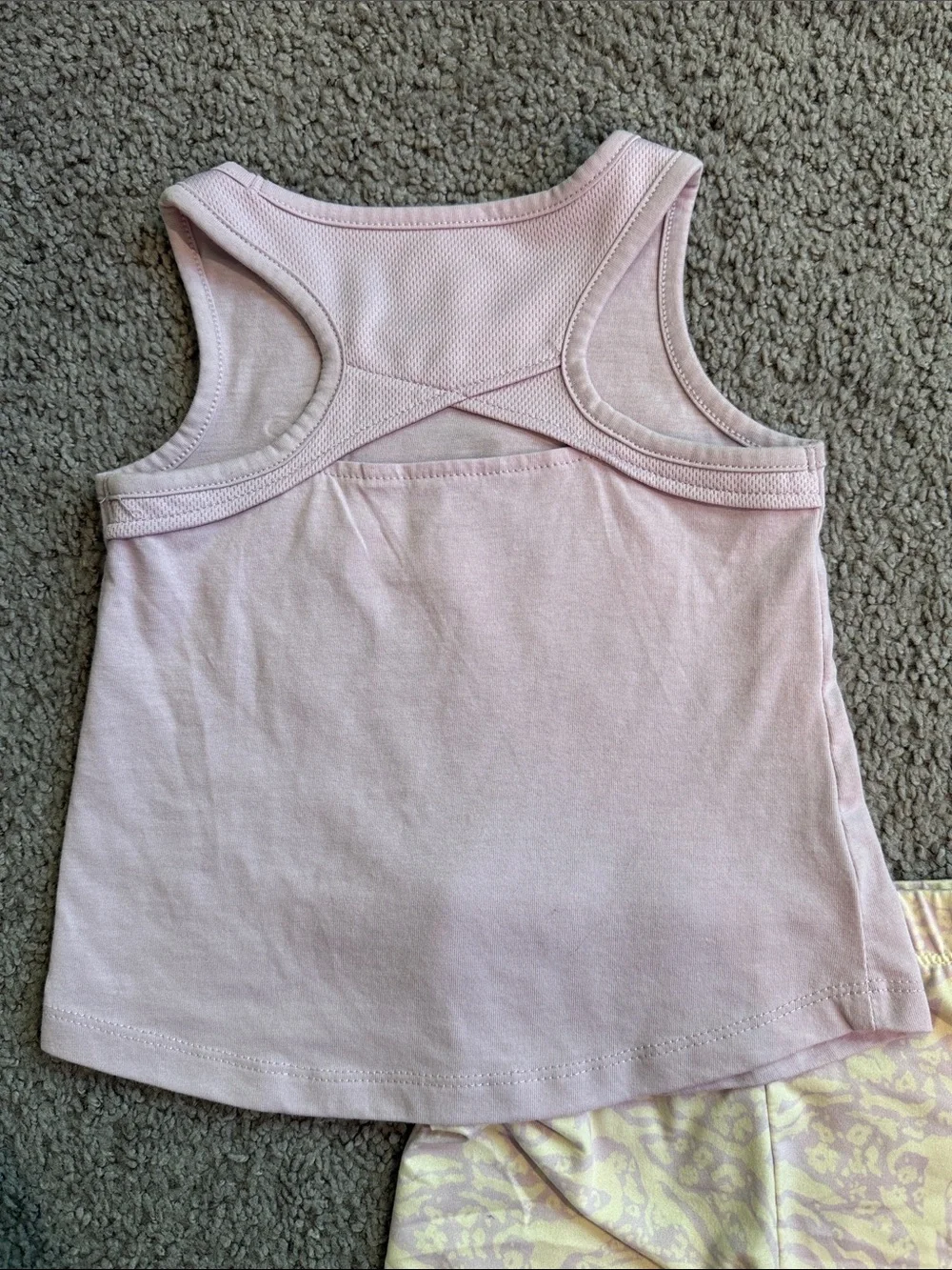 Nike Light Purple Tank Top with Cream and Purple Patterned Biker Shorts - 3T - Picture 5 of 5